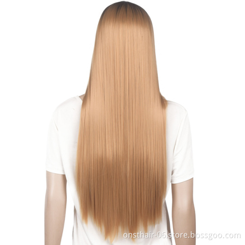 Synthetic Long Hair Fei-show Straight Blonde Wigs Role Cos-play Costume Women Hairpiece Heat Resistant Fiber Pelucas Cartoon